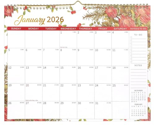 YUVKIN Calendario, Planner familiare XL con 7 colonne, piegato 'Rainbow', annuale A4, agenda da parete con vacanze italiane, sostenibile e rispettoso del clima (28 x 37 cm)
