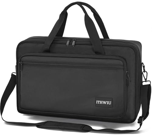 FREEAMG Bolsa Controlador DJ Base Rígida Correa de Hombro Suave, Negra | Bolsa Transporte Controlador DJ Nailon Compatible Hercules Inpulse 200 MK3, Pioneer DDJ‑200, Arturia MiniLab 3, 41×26×6,5 CM
