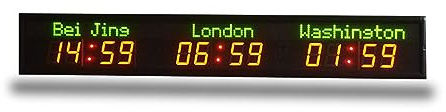 Grande Horloge LED Nom fixé mur de villes minuterie Digital LED d'hôtel d'horloge mondiale fuseau horaire trois(HIT3-2.3R(SJZ))