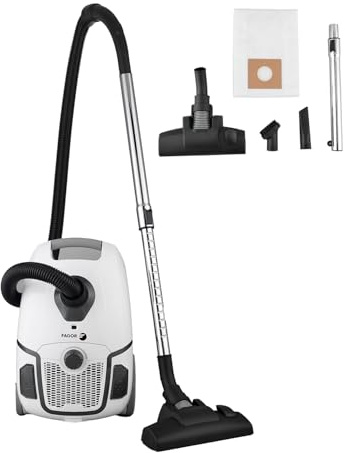 Aspiradora con Bolsa Potente 17kPa, Aspirador Trineo 800W para Hogar y Mascotas, Gran Capacidad 4L, Filtro Alta Eficiencia, Limpieza Profunda en Suelos y Alfombras,FAGOR Ares Essential Dupla.