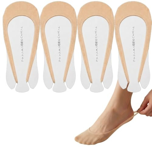 4 Pairs No Show Socks Women Ultra Invisible Socks with Slingback Strap