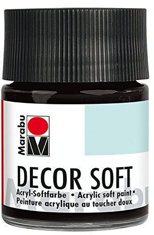 Marabu 14020005073 - Acryl Softfarbe, Decor Soft schwarz 50 ml, auf Wasserbasis, lichtecht, speichelecht, schnell trocknend, sehr gut deckend, ergibt eine superweiche Oberfläche