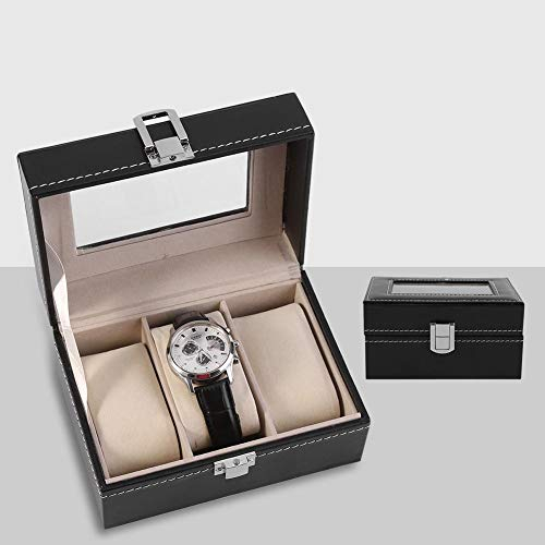 SOULONG Scatola Porta per Orologi, PU Cofanetti Orologi Custodia per 3 Orologi, orologio display Storage box