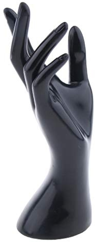 H HILABEE Weiblich Dekohand Schmuckhand Schmuckhalter Ringhalter Schaufensterpuppe Hand Modell - Schwarz
