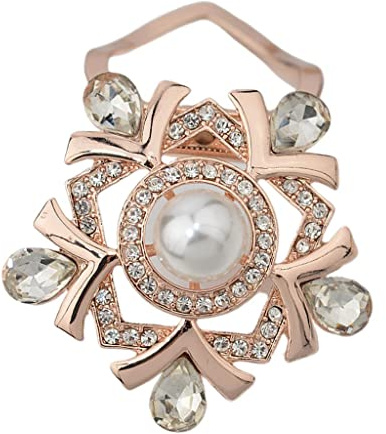 Sharplace Damen Charm Perlen Strass Tuchspange/Tuchclip/Schalclip Ring/Brosche für Schals, Tücher oder Ponchos Schmuck, Weiß