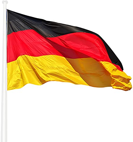 KliKil Deutschland-Flagge - 1 Germany Flag aus nautischem Polyester super resistent gegen Wind und Regen 150x90 cm Premium Version 2024 für Balkon, Outdoor und Garten. German Flag