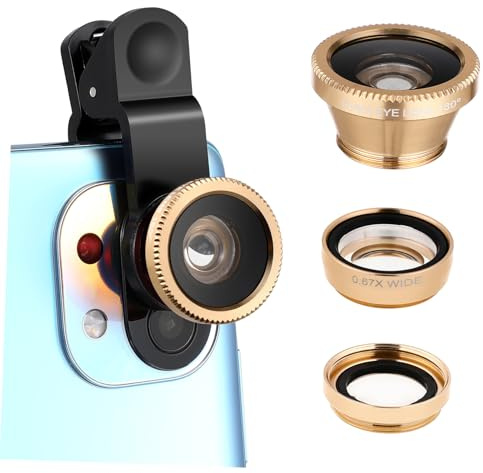 ULTECHNOVO Objectif Macro Universel Fish- Eye- Objectif Macro Grand Angle de Caméra de Téléphone