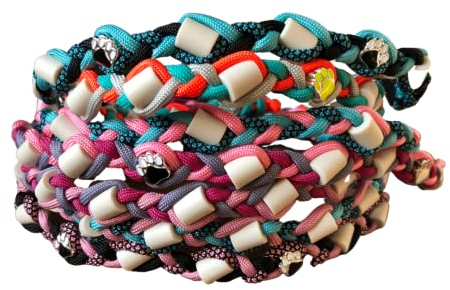 EM Keramik Halsband für Hunde, mit/ohne Name, 60 ver. Farben, Flechten, 100.000 Varianten, Pfötchen, Anker Beads, PetsGlamour