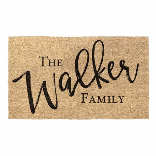 MRC Wood Products Personalized Family Name Coir Coconut Husk Doormat Door Mat 18x30 or 24x36 (18x 30)