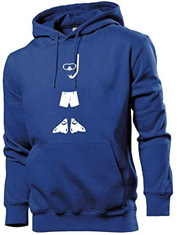 Generisch Schnorchel Set Männer Hoodie Sweatshirt Royalblau M