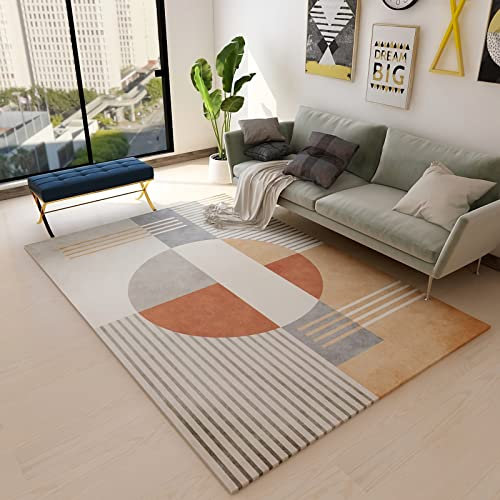 Tzvpsu Deko terrasse modern Rosa, graues, cremefarbenes, gestreiftes Design,Teppich Aesthetic Room Decor,Dekoration Badezimmer 80x120cm