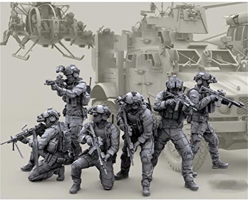 Risjc 1/35 Resin Model Soldier Figure Military Series US Special Forces Commando (6 Personen) Unmontierter, unbemalter Miniaturen-Bausatz
