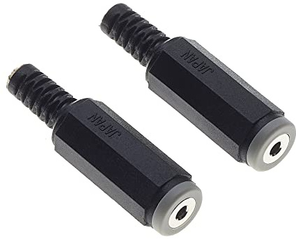 2,5 mm Buchse, 4-polig Stereo mit Zugentlastung - Kunststoffgriff Reparaturbuchse Buchse Löttyp DIY Audiokabelstecker - 2 Stück