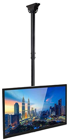 Staffa per Montaggio a soffitto TV - Staffa per Montaggio a Parete TV Regolabile Adatta a TV 4K da 32-65 Pollici, Montaggio a Parete TV, Schermo Piatto inclinabile telescopico Regolabile in Altezza e