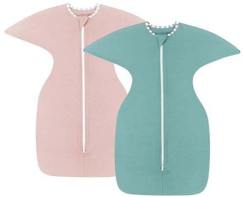 Aomloge PuppyPaws Baby Sleep Sack 2-Pack Set, Transitional Swaddle, Sleep Sack 3-6 Months, Wearable Blanket Baby with 2-Way Zipper Summer, 95% Rayon derived from Bamboo, 5% Spandex