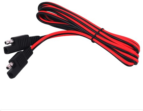 BENACES SAE Extension Cord 18AWG, 2 Pin Cable 12V-24V Quick Disconnect DC Power Extension Cable 6 Feet for Camp Trailer Solar Panels