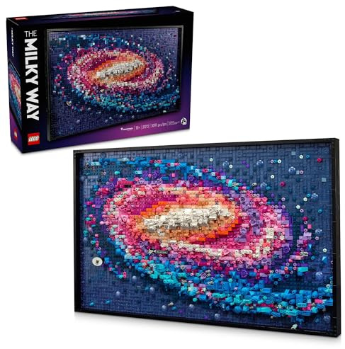 LEGO Art 31212 Décoration murale Motif galaxie de la Voie lactée Cadeau spatial et astronomique Ensemble de construction pour adultes, activité créative pour les amateurs d'art et de design, idées de