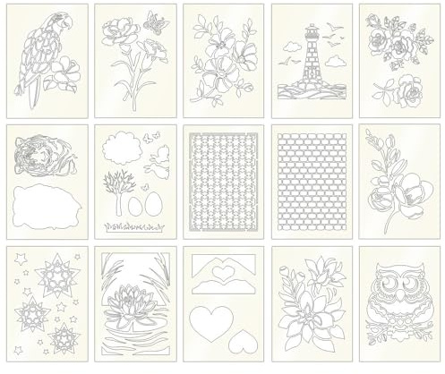 Ideen mit Herz Laser-Schablone | 15 Schablonen in DIN A5 | Perfekt geeignet für Textilgestaltung, Wandgestaltung, Fenster, Papier, Scrapbooking, Basteln, DIY (Sortierung 2)
