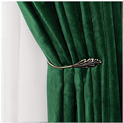 Generic Vorhänge, Verdunkelungsvorhänge Für Schlafzimmer Wärmeisolierte Samtstift Pleat Vorhänge Jalousien Für Wohnzimmer Fenster Behandlungen/Dunkelgrün/150 * 270Cm