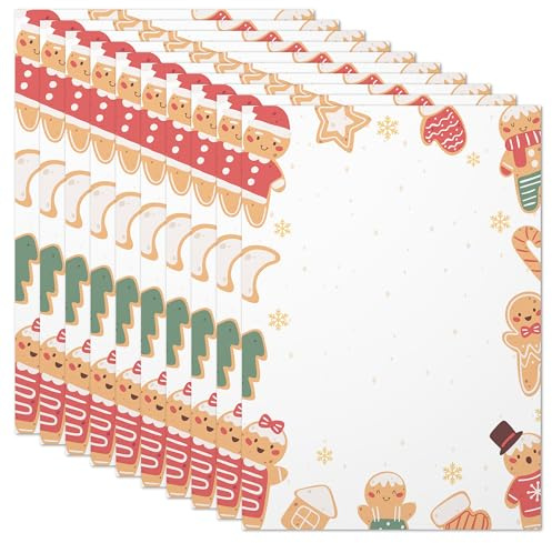 50x Briefpapier DIN A5 beidseitig bedruckt - Blanko Briefpapier Set zum Beschriften und Bedrucken für Hochzeit, Geburtstag, Einladungen (A5, Weihnachten)