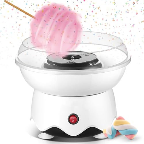 Kids Cotton Candy Machine, Electric Diy Cotton Candy Maker With Sugar Spoon & Bamboo Stick, Mini Candy Sugar Floss Maker, Non Stick Bowl For Birthdays Parties Celebrations, Best Gift For Children