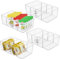 ZoeQide Organizador de Nevera y Frigorífico con 4 Cajas Transparentes Almacenaje, 3 Divisiónes Removibles, Apilables para Cocina y Alimentos
