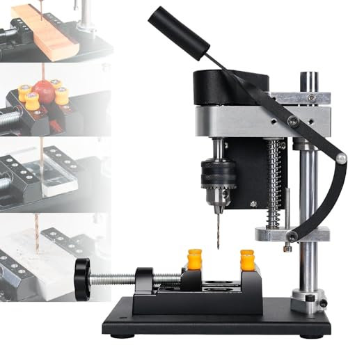 RSPPPJQ Mini-Tischbohrmaschine, 7 Gänge mit Variabler Geschwindigkeit, 8000 PRM Heimbohrmaschine, kleines Bohrwerkzeug mit Tischklemme und flexiblem Schaft for Metall, Holz, Heimwerken, Schmuck
