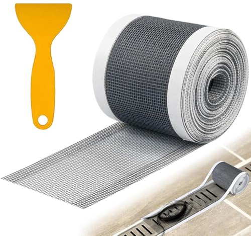 Einweg Haarsieb Dusche 10cm x 10m,​Mesh-Abflussfilter mit​Plastikspatel, Abfluss Haare Haushaltshelfer für Badewanne, Dusche, Küche & Balkon, Effektiv und ökonomisch