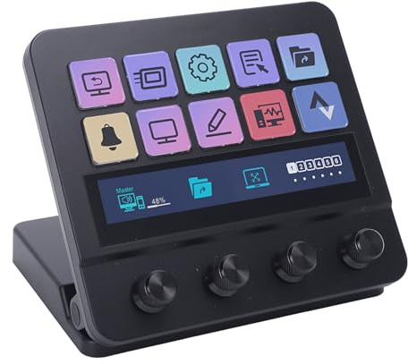 Vikye Stream Controller Visual Keyboard,Studio Controller Tastatur mit 10 Anpassbaren LCD-Tasten, Keyboard Studio Controller für Streaming Gaming