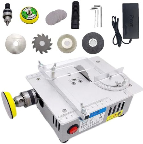 Mini sega da tavolo, taglierina di precisione, regolabile a 7 velocità, sega elettrica da 180 W 5000 giri/min per lavorazione del legno fai da te, metallo, plastica, taglio acrilico, utensile