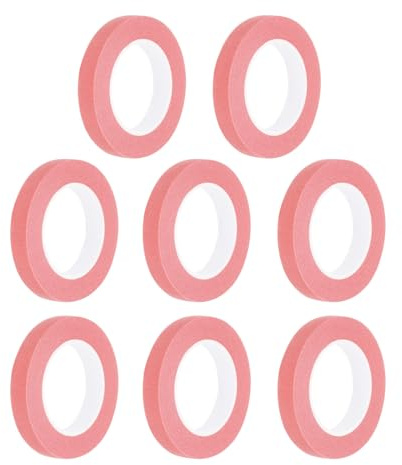 QUARKZMAN 8 Pcs 0.4 Pouce Large 14 Yards Ruban de Masquage Rose | pour Maison Bureau Entrepreneur Commercial Peinture Propre sans coulures, Papier Crêpe