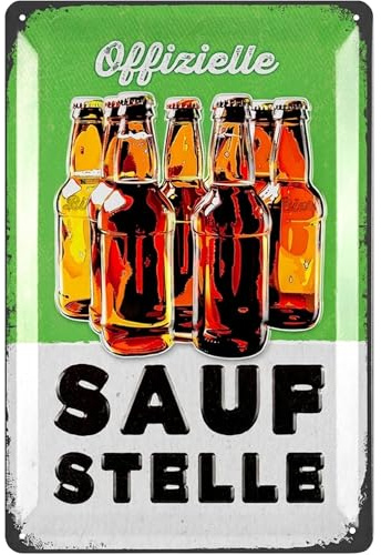 LANOLU Retro Blechschild Bier- lustige Schilder mit Sprüchen Bar Dekoration für Partykeller, Kneipen Bardeko für Stammtisch, Geschenkidee für Papa zum Vatertag, vintage Metallschild 20x30cm