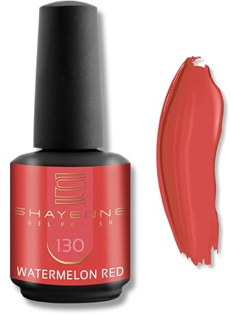 SHAYENNE UV LED Gel Nagellack 15ml – 130 Watermelon Red Rot – Langanhaltend & Hochglänzend – Für UV/LED Lampe – Maniküre & Pediküre – Made in Germany