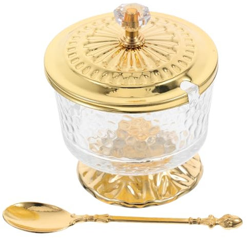Mikikit Juego De Azucarero y Salero De Vidrio Con Tapa, Bote De Almacenamiento Transparente Para Condimentos, Decorativo y Funcional, Adecuado Para Cocina y Sala