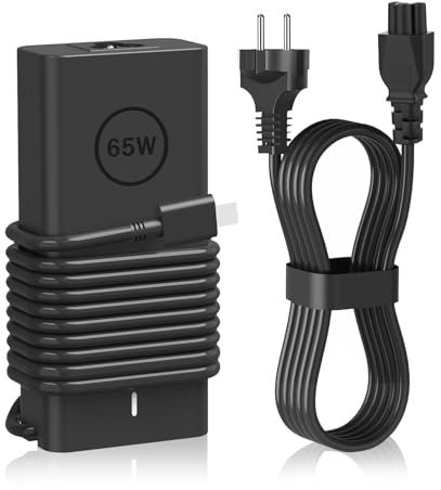 Cluvox Chargeur USB C 65W Compatible avec Dell 65W Type C, Ordinateur Portable pour Dell XPS 13 9250 9350 Latitude 5420 5520 5530 5430 Inspiron 14 16 7420 7425 7620 Chromebook 3100 Adaptateur Secteur
