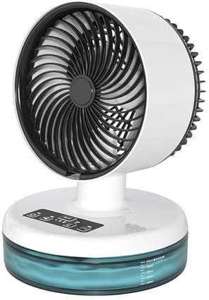 Uqezagpa Ventilador de nebulización portátil grande de 900 ml, alimentado por USB, para acampar con luz LED, pequeño radiador eléctrico, portátil, pequeño enfriamiento