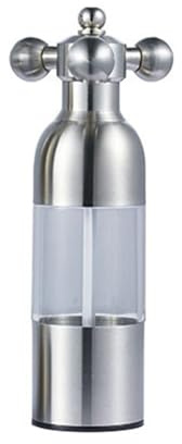 Molino de sal y pimienta: trituradora de acero inoxidable manual duradera con ventana acrílica, tableta compacta para gemas de sal o granos de pimienta, herramienta de molienda efectiva | Accesorio id