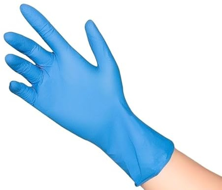 50/20 pezzi Guanti monouso in nitrile rosa, impermeabili, antistatici, resistenti, in lattice nero/bianco, for cucina, cuoco, salone di bellezza, taglia XS(Blue 20pcs,L)
