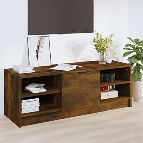 Tomostar Meuble TV, Banc TV Support Télé Armoire de Télévision Chêne fumé 102x35,5x36,5 cm Bois d'ingénierie
