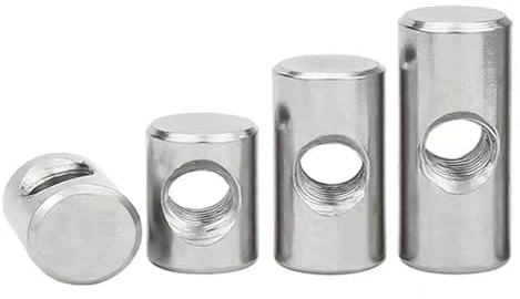 Dado a barilotto, 10 pezzi 304 acciaio inossidabile perno cilindrico tassello foro trasversale martello incorporato dado for mobili in legno M4 M5 M6(M4x16 OD6)