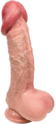 Realistic Dildo Sex Toys - 8 Inch Anal Thick Soft Silicone Dildos with Stronger Suction Cup & Big Head, Female Huge Dildo for G Spot Adult Sex Toy for Men & Women Couples