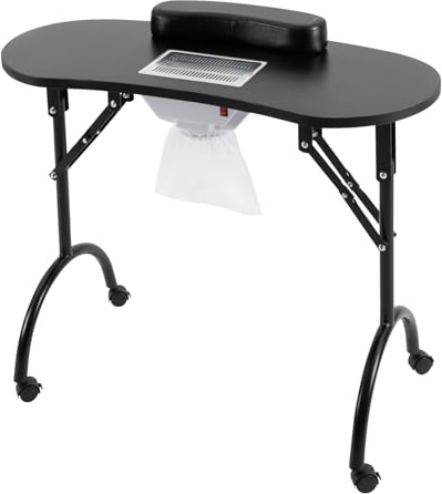 ARBGO Mesa de manicura, mesa de uñas con succión, mesa de uñas plegable