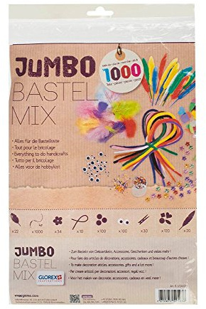 GLOREX 6 1214 073 Jumbo Bastel Mix SB-Beutel, Fliz, bunt, 30 x 21 x 3 cm