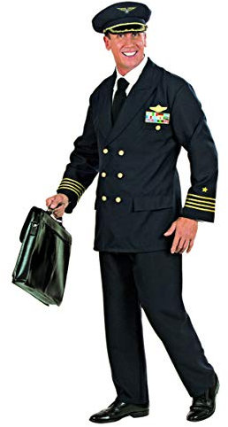 Horror-Shop Piloten Uniform Berufs-Kostüm für Herren an Fasching & Mottoparty L