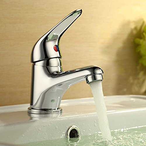 Nes Home | Bathroom Single Lever Chrome Mono Basin Sink Mixer Tap with Waste