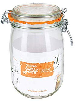 EINKOCHWELT Drahtbügelglas Le Parfait Bocaux 1l (1 Stück)