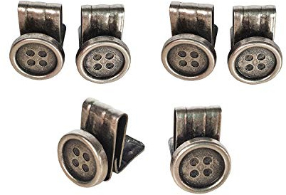Olata 6-pack med knappar för hängslen i presentförpackning - Gammalt silver