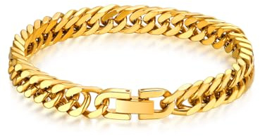 Bandmax Herren Armband Edelstahl Panzerarmband 6/8/12/17mm Massiv Kubanische Gliederarmband 19/21/23cm Schwere Panzerkette Armkette mit Faltverschluss Männer Armreif Schmuck für Geburtstag Vatertag