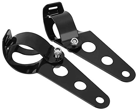 Mdurian Noir Universel Support de Phare de Moto Support de Montage Lampe Phare Moto Support de Clip Serrage 38 mm à 51 mm