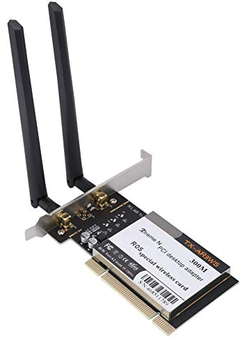 fasient 300Mbps PCIe WiFi Card | Dual Band 2.4GHz/5GHz Wireless Network Card| 2x2 MIMO for XP, 7 32/64 bit, 8 32/64 bit, 10 32/64 bit, ROS